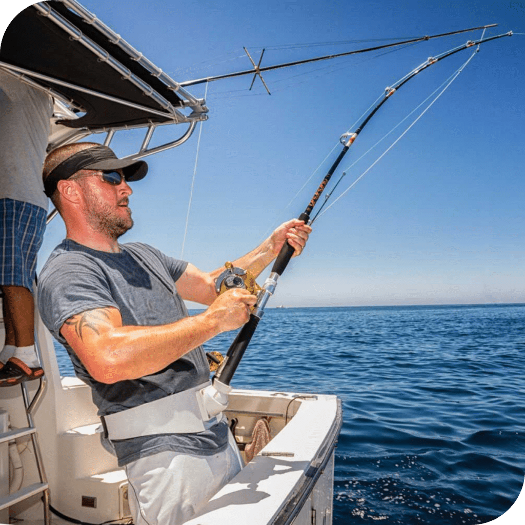 Man fishing on Lake Superior