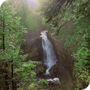 A view of Miners Falls from the lookout point