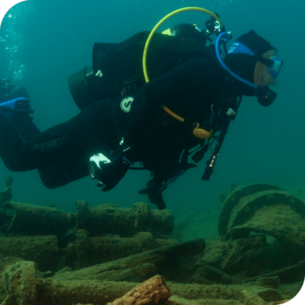 Man diving in Lake Superior