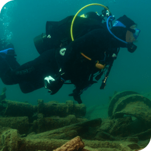 Man diving in Lake Superior